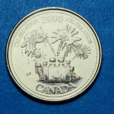 2000 CELEBRATION July CANADA Millennium 25 CENTS QUARTER Combined Ship