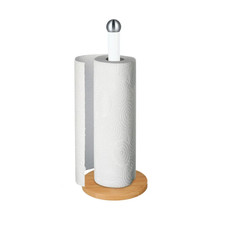 Paper Towel Holder with Non-Slip Bamboo Base for Kitchen & Jumbo Rolls Stand