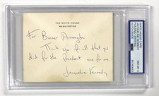 Jacqueline Kennedy Signed White House Thank You Note - PSA Jacqueline Kennedy Signed White House Thank You Note - PSA