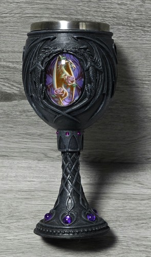 Pair Nemesis Now Gothic Fantasy Dragon, Resin Tall Goblets Wine Champagne Glass - Picture 22 of 24