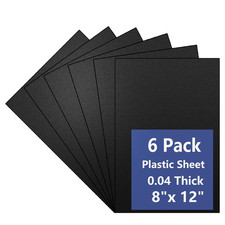 6Pack Black Plastic Sheet 8X12X0.04in Flexible High Tensile Plastic Sheets Black