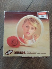 Vintage Elite Spiegel 70er / 80er Rasur/Make-up Woolworths Vanity Blau Retro