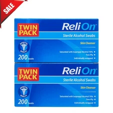 ReliOn Sterile Alcohol Swabs, Twin Pack, 400 Count