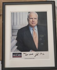 John McCain Signed Custom Framed & Matted  Photo Personalized To Paul + COA