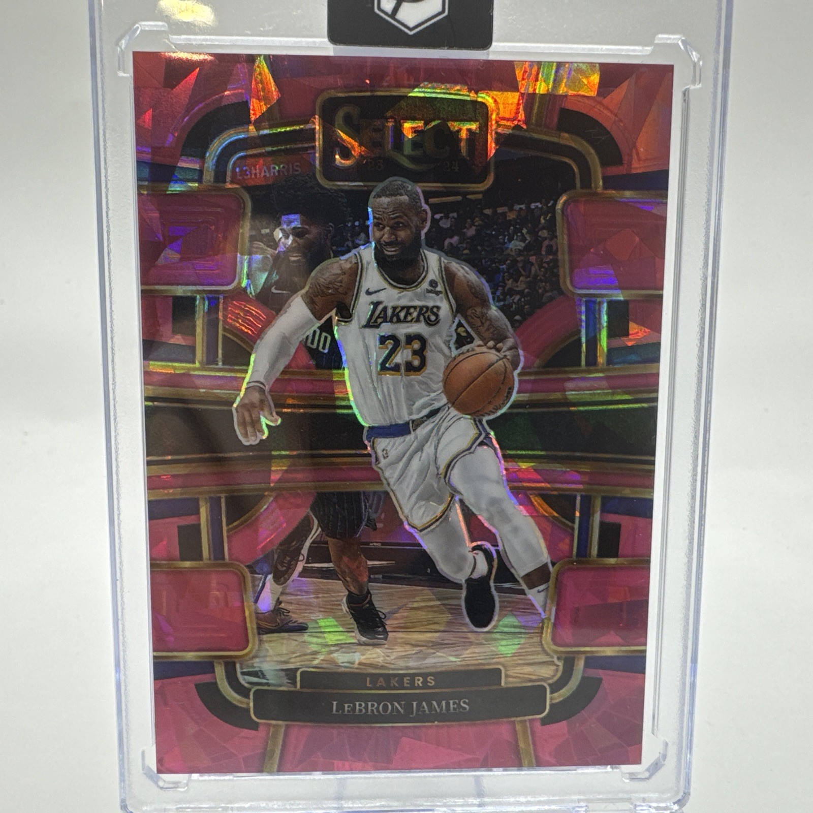 2023-24 Panini Select - Concourse LeBron James #66 Pink Cracked Ice Prizm /99