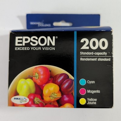 Epson T200520 Tri-Color Multi-Pack Cyan, Magenta, & Yellow New/Sealed Free Ship!