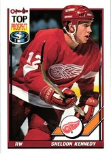 1991-92 O-Pee-Chee Hockey #317 Sheldon Kennedy - Red Wings RC