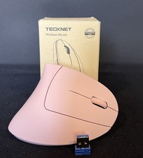 TECKNET Ergonomic Wireless Bluetooth Vertical Mouse 4800 DPI Tracking Pink