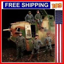 1/35 Resin Figure Model Kits Scene Layout WWI German Army Armour 5 Figures Un...