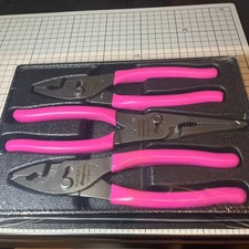 Snap-on PL347ACFEP 4pcs Pliers Set with Green Soft Grip Tool Made in USA Genuine