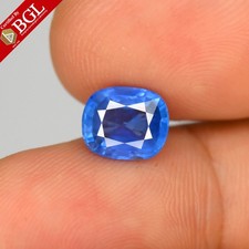   BGL CERTIFIED 2.80ct Cushion Natural Violetish Blue Sapphire - Unheated, Burma