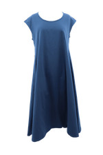 Uniqlo Women's Dress Size L Blue Sleeveless Swing Round Neck Midi New