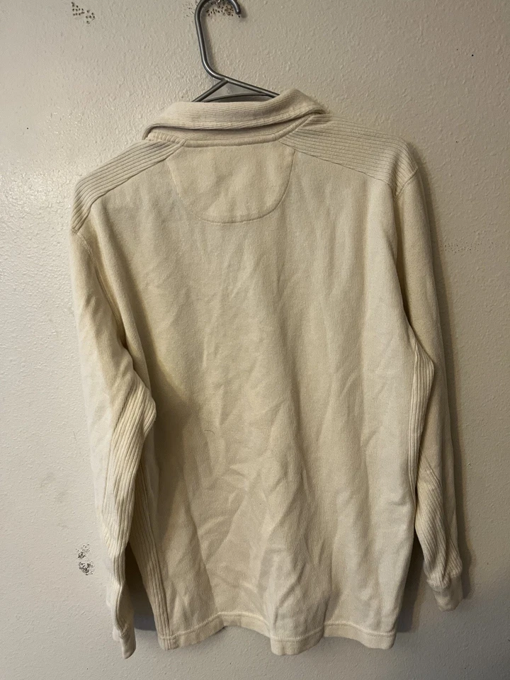 Camisa polo de golf vintage IZOD para hombre talla Y2K pequeña marfil preppy manga larga Foto 2 de 4