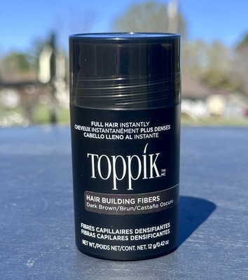 Toppik Hair Building Fibers - Dark Brown Shade for Men & Women 12g/0.42oz | New