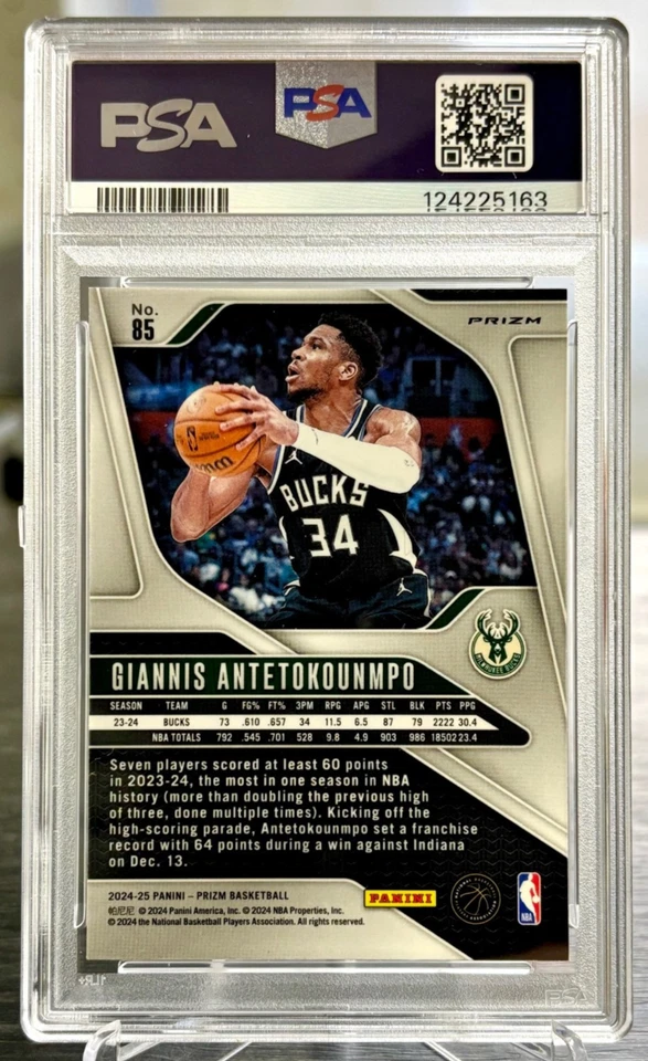2024 Panini Prizm Giannis Antetokounmpo Blue Yellow Green Choice Prizm / PSA 10 - Imagen 2 de 2