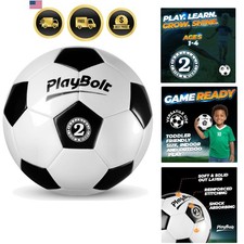 Soccer Ball Sizes 2, 3, 4, 5 with Pump - Black  White Training Practice  Ma...