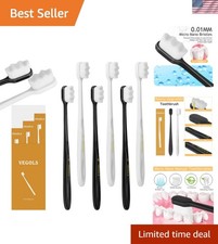 Adult Extra Soft Toothbrush with 20000 Soft Bristles, Pack of 6 Micro Nano Ma...