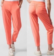 Women  s Athleta Brooklyn Drapey Featherweight Ankle Pants Coral Glow Sz 16