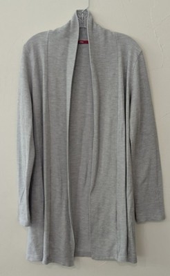 S. Oliver Women's Long Cardigan Size 42 (L - XL) Gray Woven Pattern