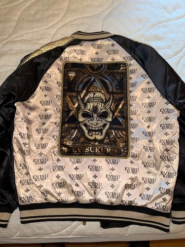 EVISU KURO DEMON SKULL BOMBER JACKET L - product listing photo