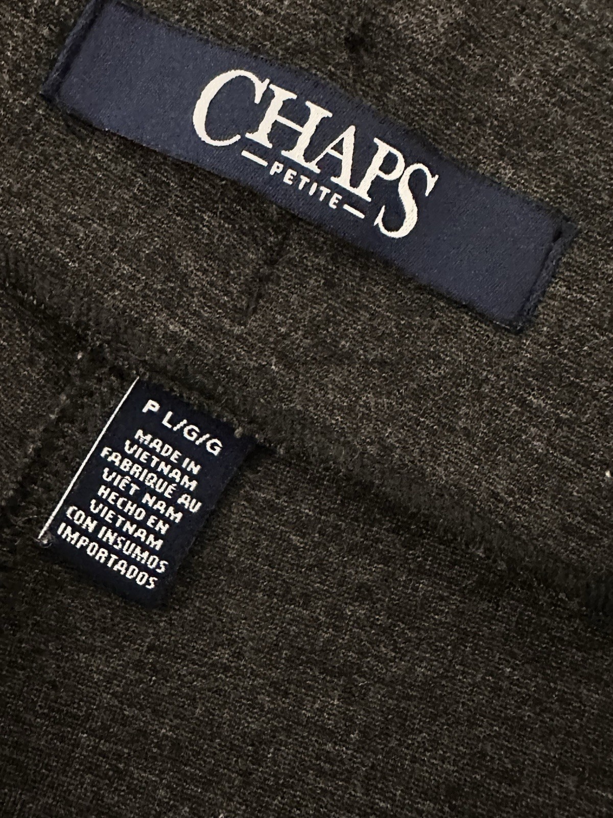 Chaps Leggings Pants Petite Large PL Slim Leg Pull On Super Stretch Gray image 10
