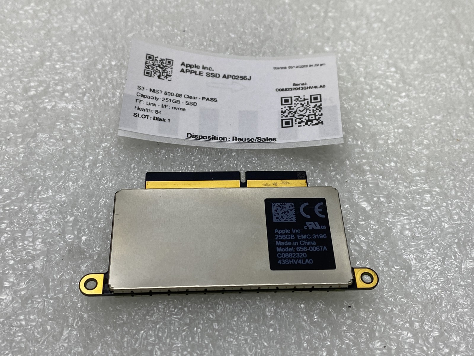 256GB SSD For Apple AP0256J NVMe Solid State Drive Model 656-0067A Samsung