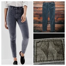 American Eagle Pants Size 12 Corduroy High Rise Jegging Gray Storm Super Stretch
