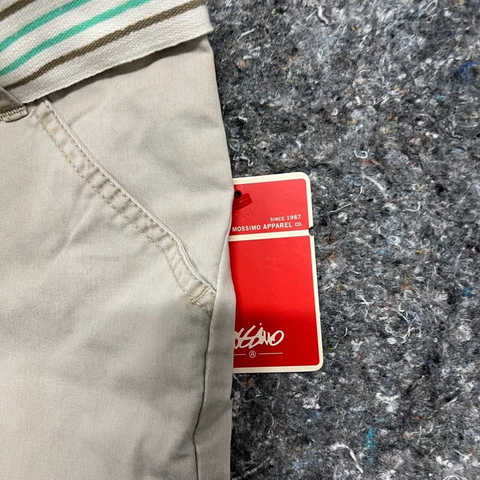 Mossimo Pants Women Juniors 1 Beige Belted Low Rise Straight Cropped Light - Image 3 of 4