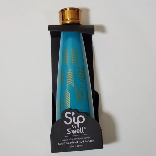 NEW Sip by Swell 15oz Insulated Hot/Cold Stainless Steel Water Bottle Fletching