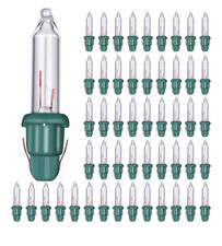 50 Pcs Replacement Mini Light Bulbs Christmas Tree 2.5 V Incandescent Glass NEW