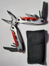 Protocol Black & Red Multi Tool + Nylon Pouch - Pliers, Blade