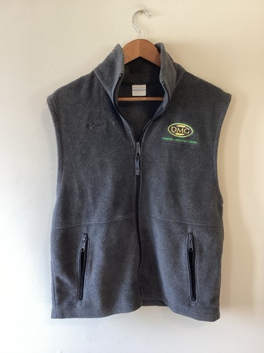 Columbia Vest Men M Gray Fleece Full Zip With Zip Pockets