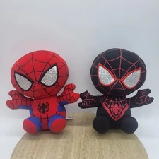 TY Beanie Babies 6" Marvel Spider-Man & Black Miles Morales Stuffed Plush Pair