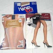 Hanes Pantyhose sz F EF 3 pairs Absolutely Ultra Sheer Celebrate Silk Reflection