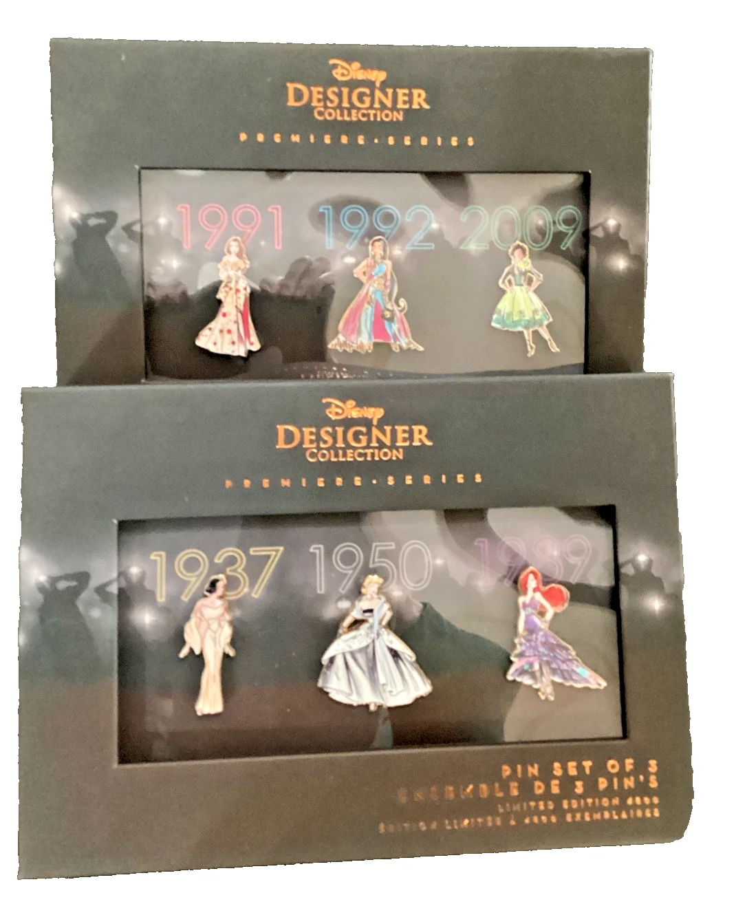 Disney Cinderella Designer Collection Premiere Series Set 1 And 2, 6 Pins Total