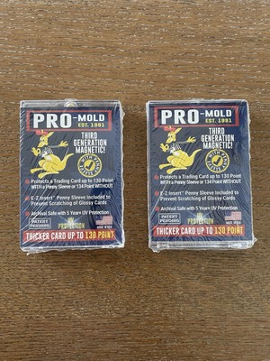 New - (2) Pro-Mold 3rd Gen Magnetic Trading Card UV Protector - Up To 130 Point