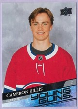 2020/21 Upper Deck Young Guns card# 705 of Cameron Hillis