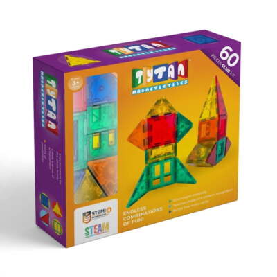 Tytan Magnetic Building Tiles 60-Piece Set - STEM Certified Educational Toy