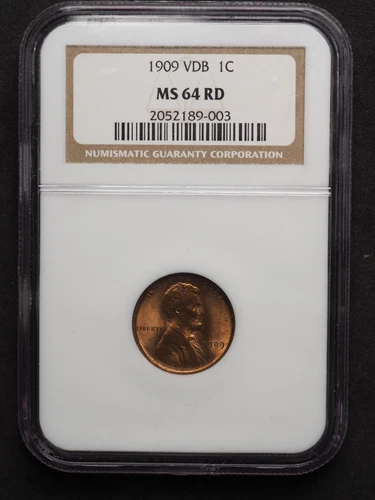 1909  * P *   VDB  Lincoln Wheat Cent *NGC MS 64 RD * FREE SHIPPING! G1528