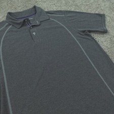 Tommy Bahama Shirt Mens Medium Short Sleeve Polo Rayon Blend Gray