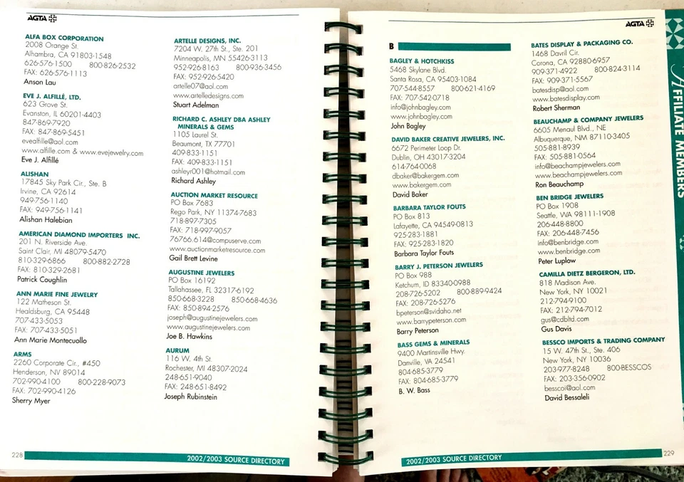 MINT 2003 AMERICAN GEM TRADE ASSOCIATION SOURCE DIRECTORY - AGTA - Image 3 of 3
