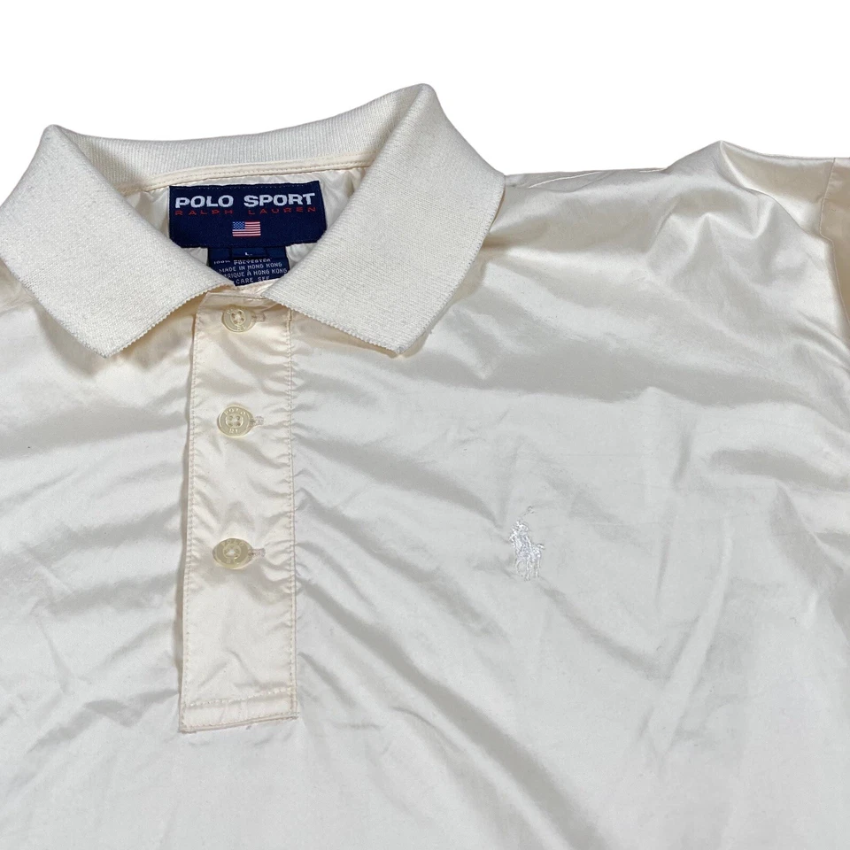 De colección Polo Sport Ralph Lauren Para Hombre L Blanco Crema Forrado Pullover Rompevientos Foto 2 de 4