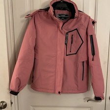 Suokeni Waterproof Ski Jacket Women’s M Pink Warm Removable Hood Jacket. Nwot