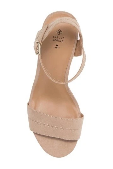Call It Spring Acaviel Taupe Wedge Sandals. Sz 41/10. NIB! - Image 4 of 4