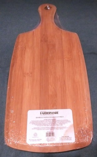 RARE - FARBERWARE PROFESSIONAL BAMBOO PADDLE CUTTING BOARD 2014 8"X19" (5141821) - Picture 3 of 4