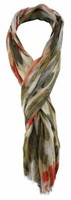 Tigertie Schal In Braun Grau Rot Orange Beige Gemustert - Gr. 180 X 50 Cm