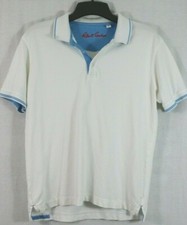 Robert Graham M Classic Fit Polo Contrast Trim Cotton Stretch White Shirt As-Is
