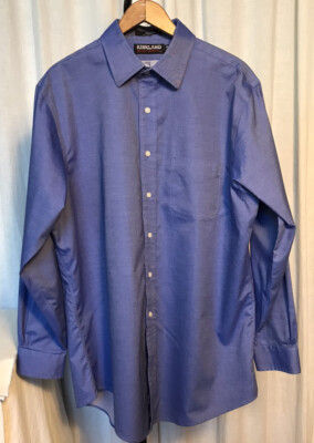 green emerald velvet dress Kirkland Signature Men's Traditional Fit Dress Shirt in Blue 16 1/2 x 36/37  at Amazon Men's Clothing store main image 1