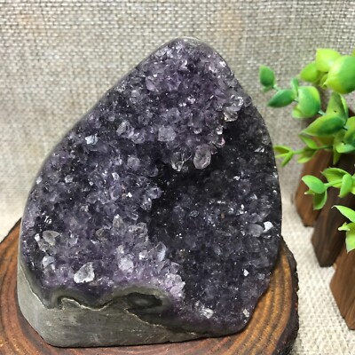 556g Natural Amethyst Cluster Geodes Cut Base Quartz Crystal Healing Specimen 55