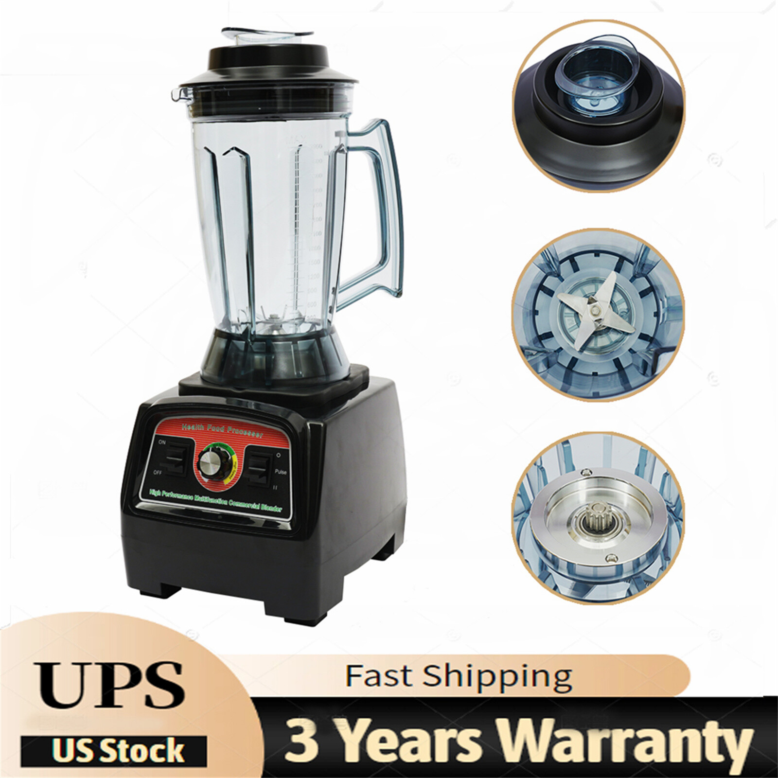 1 Gallon Commercial Electric Smoothie Juicer Blender for Wet & Dry Mixing  